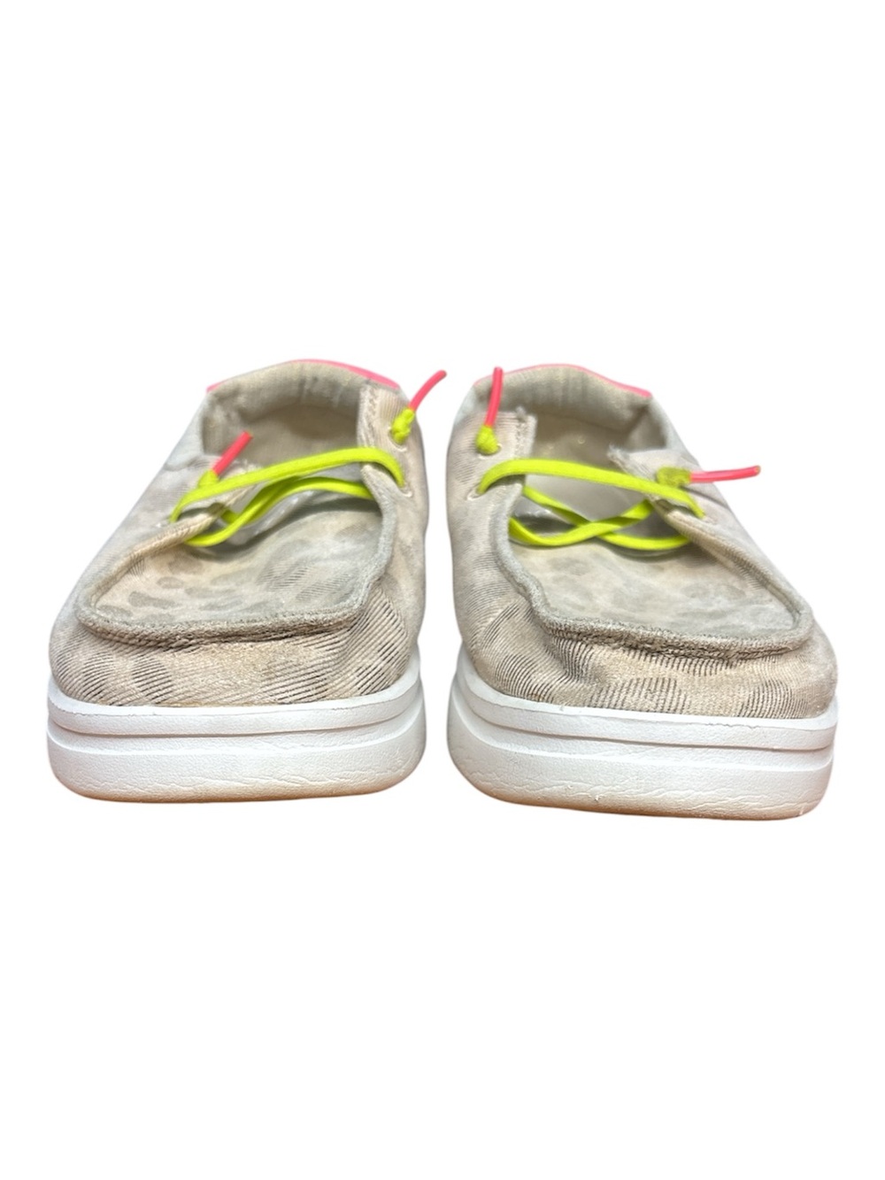 Hey Dude Womens Wendy Rise Leopard Neon Beige Size 8 Ultra Light Platform EVA - Picture 3 of 9